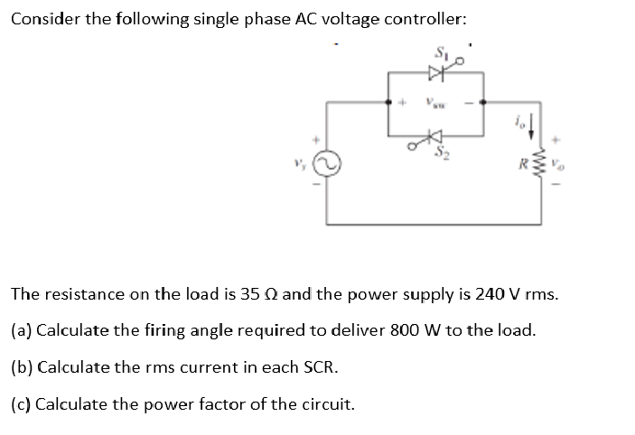 Solved Consider the following single phase AC voltage | Chegg.com