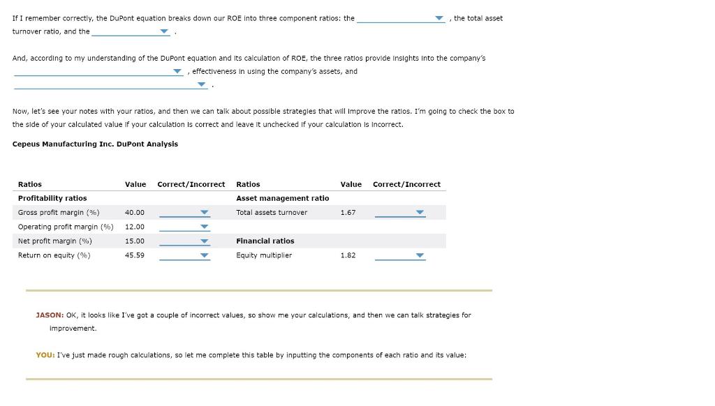 Solved 9. An Analysis Of Company Performance Using DuPont | Chegg.com