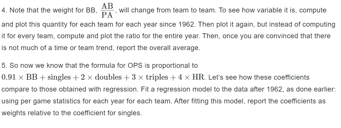 Solved Since the 1980 s, sabermetricians have used a summary | Chegg.com