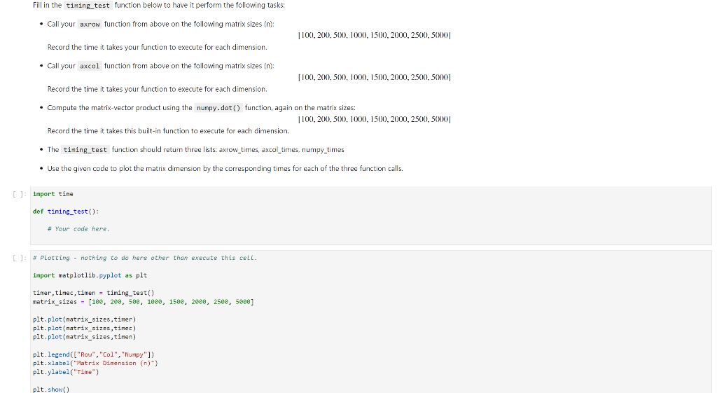 Solved *Linear Algebra in Python* In this problem, you will | Chegg.com