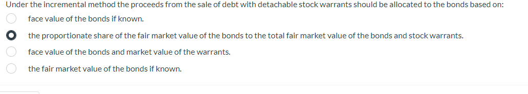 Solved Under the incremental method the proceeds from the | Chegg.com