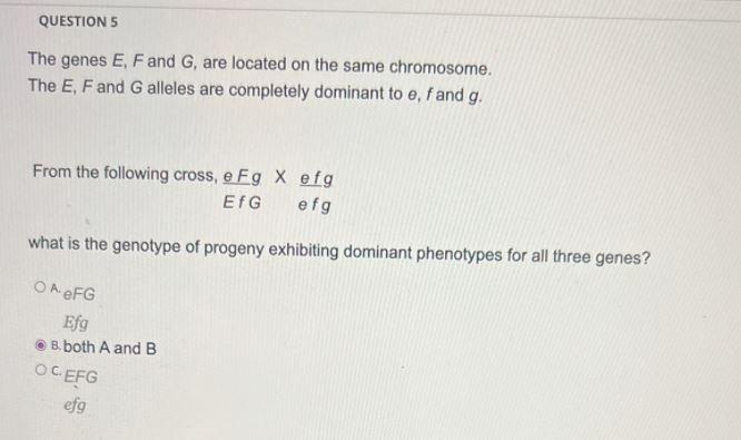 Solved The Genes E, F, And G, Are Located On The Same | Chegg.com