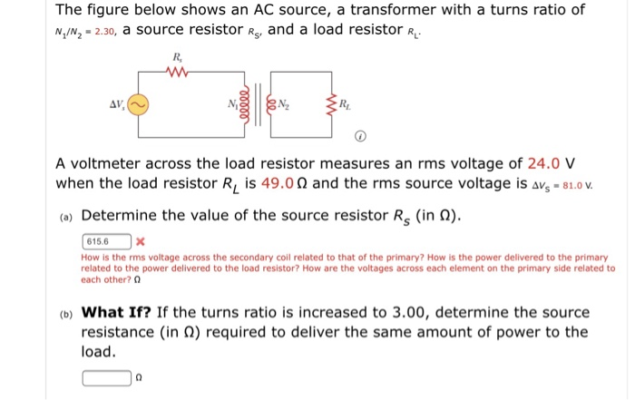 Solved The figure below shows an AC source, a transformer | Chegg.com
