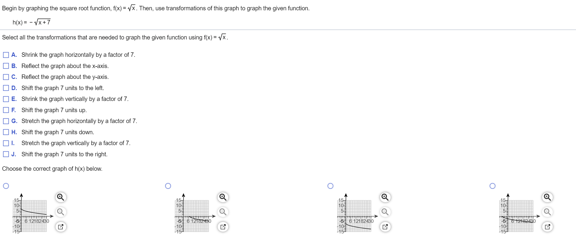 Begin By Graphing The Square Root Function F X Chegg Com