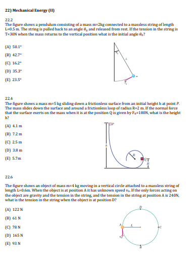 Solved 22) Mechanical Energy (IT 222 The figure shows a | Chegg.com