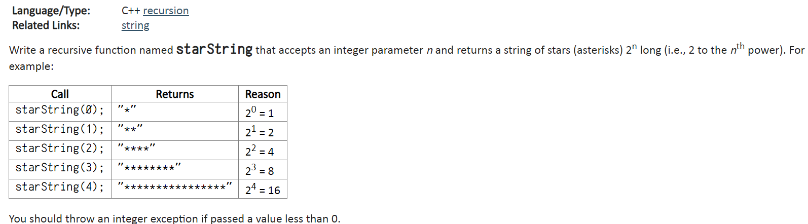 Solved Write a recursive function named Star String that | Chegg.com