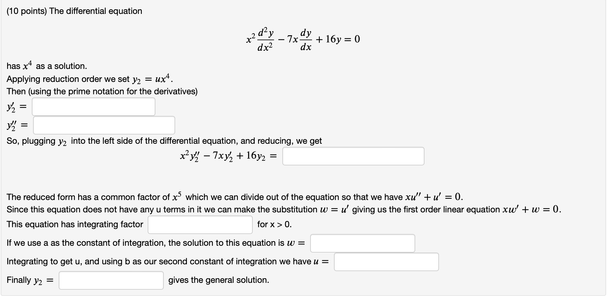 Solved (10 points) The differential equation