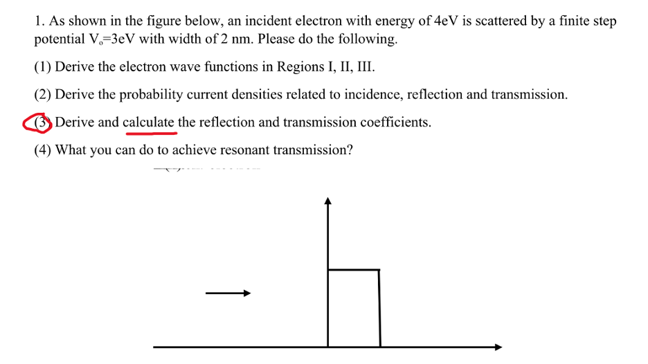 Solved 1. As shown in the figure below, an incident electron | Chegg.com