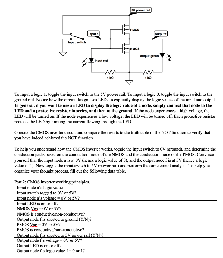 Solved To input a logic 1 , toggle the input switch to the 5 | Chegg.com