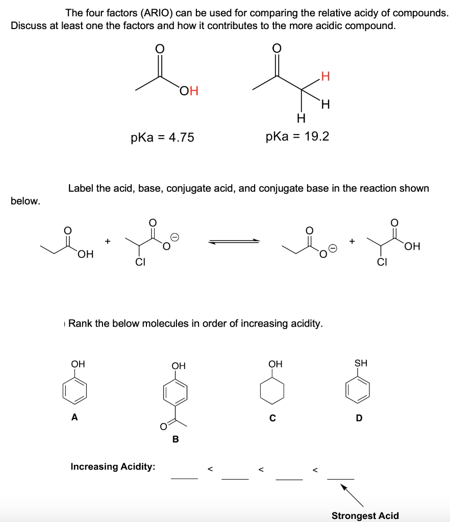 Solved The four factors (ARIO) can be used for comparing the | Chegg.com