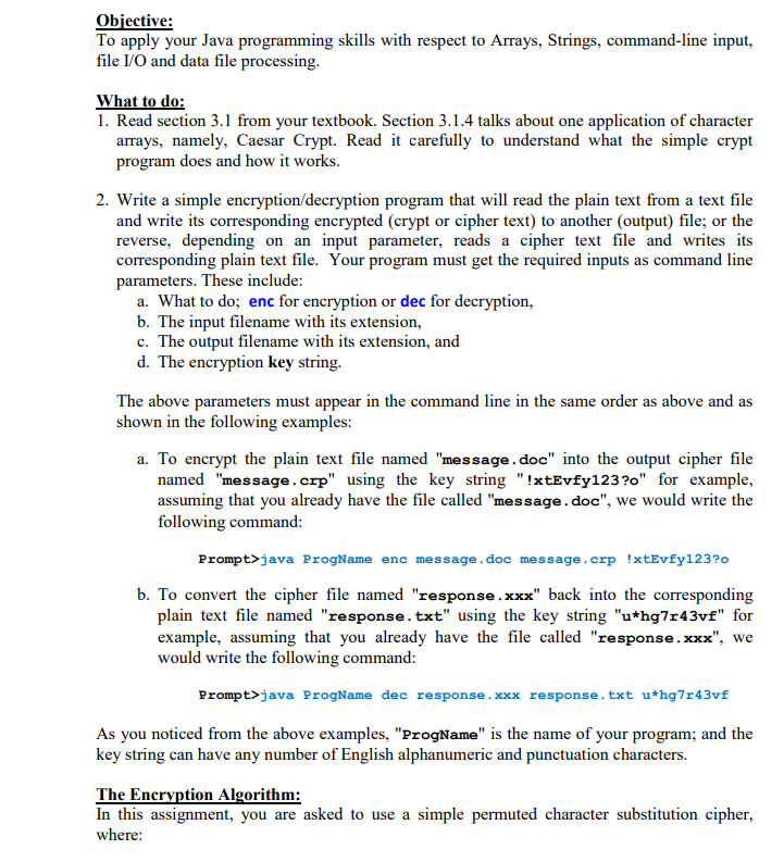 Solved Objective: To apply your Java programming skills with | Chegg.com