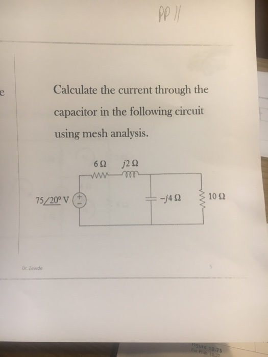 Solved Calculate the current through the capacitor in the | Chegg.com