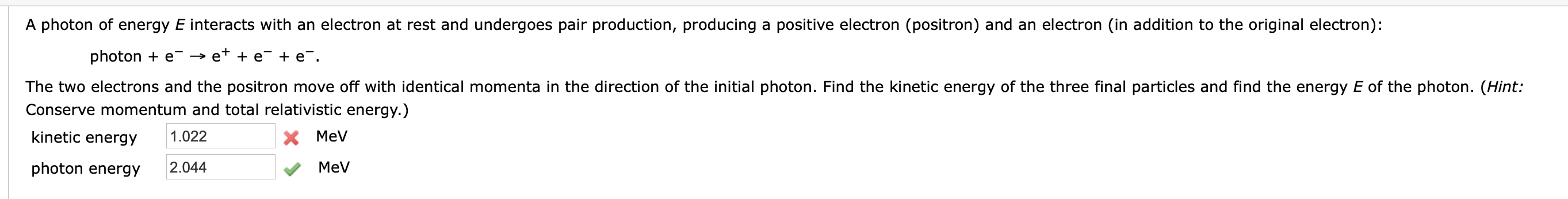 Solved A photon of energy E interacts with an electron at | Chegg.com
