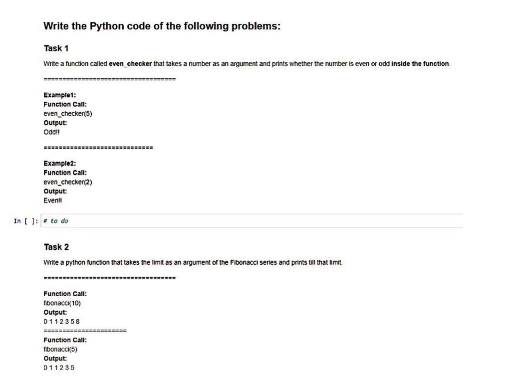 Solved Write the Python code of the following problems: Task | Chegg.com