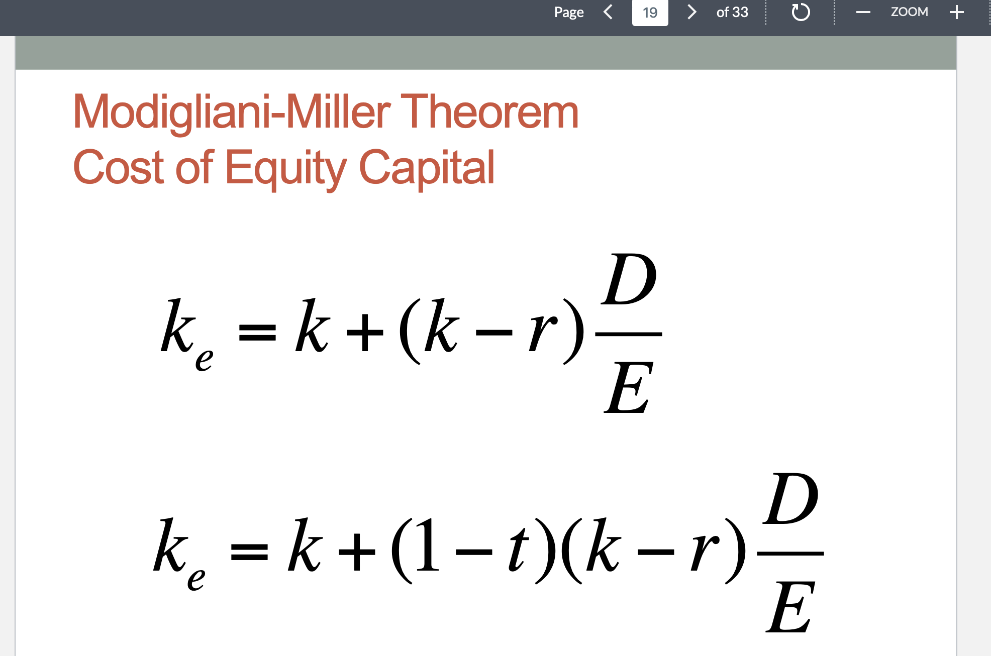 Solved Modigliani Miller Theorem With Corporate | Chegg.com