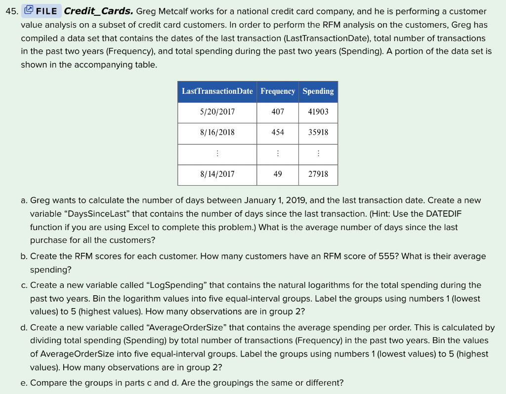 45 file credit cards greg metcalf works for a chegg