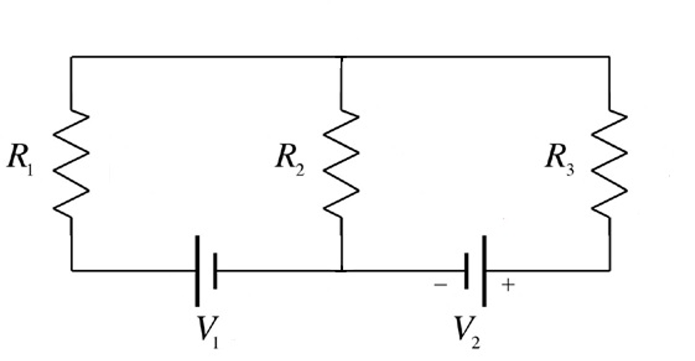 Solved If R1=6 Ω, R2=5 Ω, R3=11 Ω, V1= 14 V, and V2=10 V. | Chegg.com