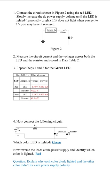 Solved 1. Connect the circuit shown in Figure 2 using the | Chegg.com