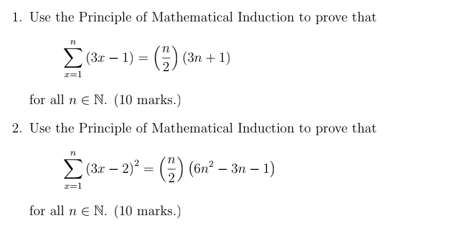 Solved 1. Use The Principle Of Mathematical Induction To | Chegg.com