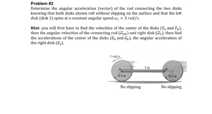 Solved Determine the angular acceleration (vector) of the | Chegg.com