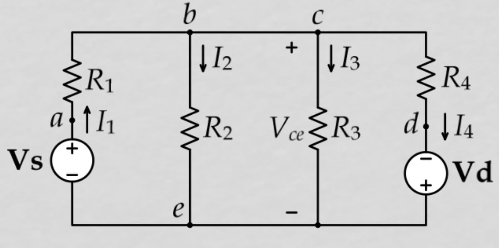 Solved b с + 112 | 13 R1 R4 a1111 3R2 Vc3R3 d 114 + Vs Vd e | Chegg.com