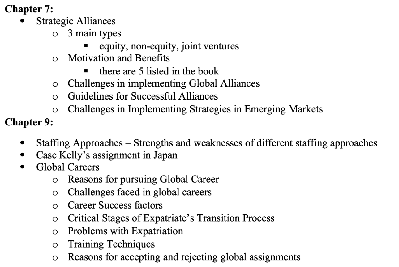 Solved O O Chapter 7: Strategic Alliances 3 main types | Chegg.com