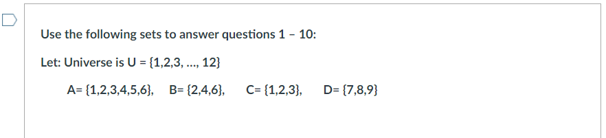 Solved Question 4 2 pts True or False: {3}⊂A True False | Chegg.com
