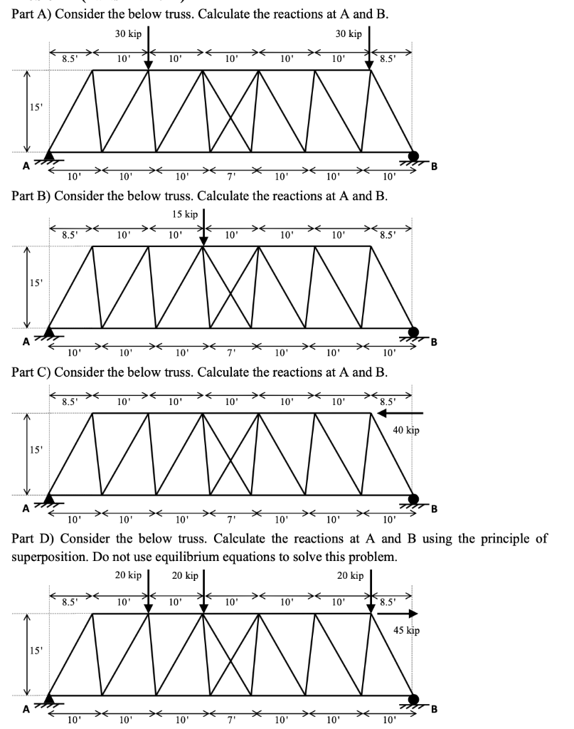 Solved Part A) Consider The Below Truss. Calculate The | Chegg.com