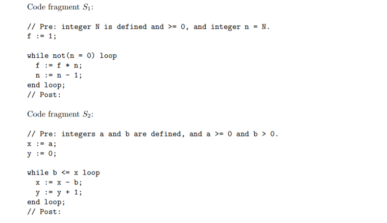 1. For the following code fragments provide a loop | Chegg.com