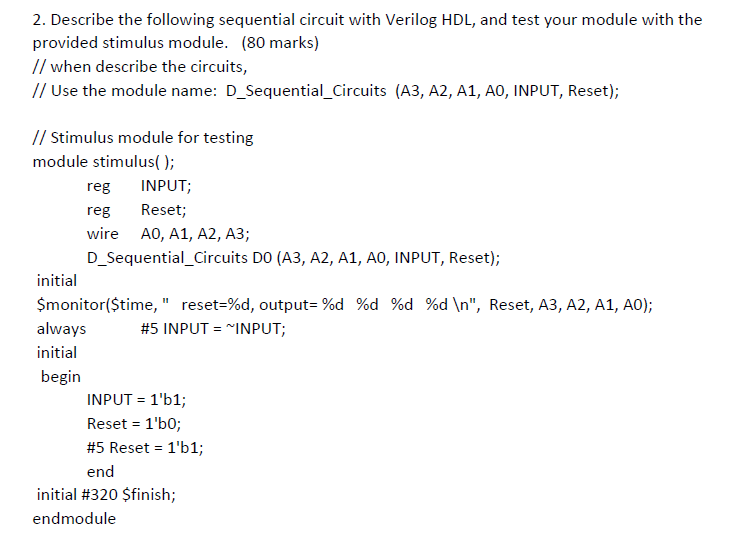 Solved 2. Describe the following sequential circuit with | Chegg.com