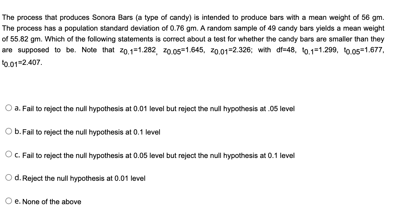 Solved The process that produces Sonora Bars (a type of