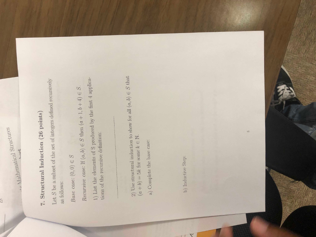 Solved Mathematical Structures 7. Structural Induction (26 | Chegg.com