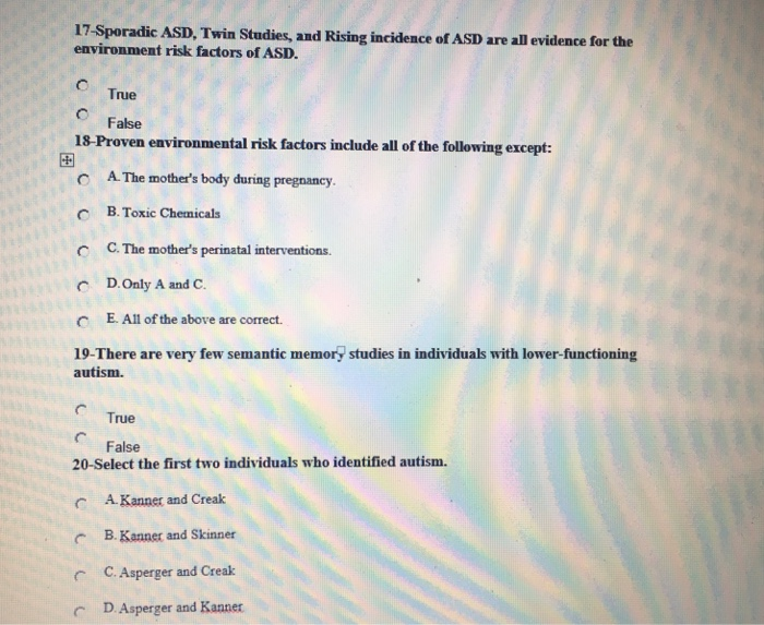 Solved 5-What statement about behavior problems and autism | Chegg.com