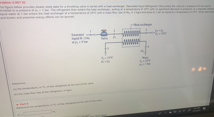 Solved roblem 4.067 SI he figure below provides steady-state | Chegg.com