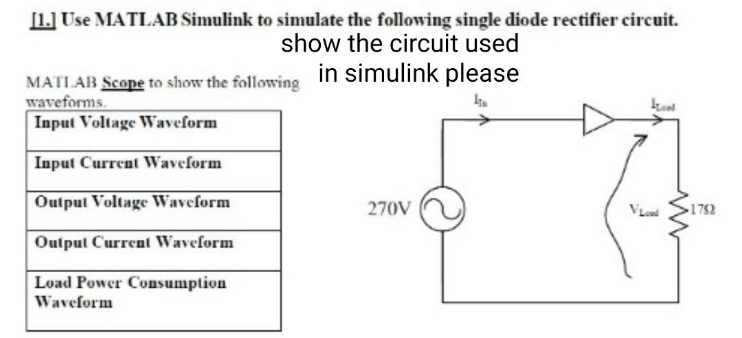 Solved [1.] Use MATLAB Simulink to simulate the following | Chegg.com