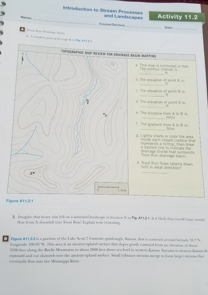 Solved Introduction to Stream Processes and Landscapes Name: | Chegg.com