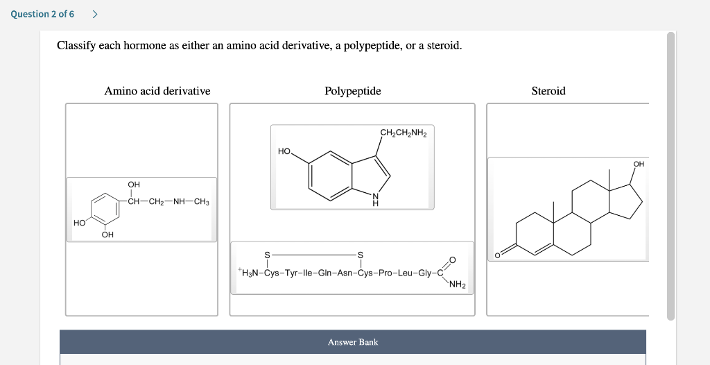 Solved Classify each hormone as either an amino acid