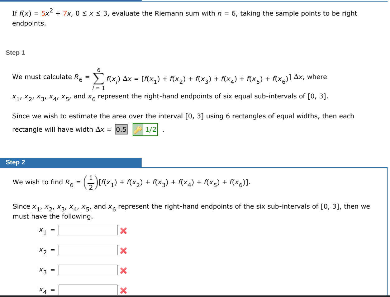 If F X 5x2 7x 0 X 3 Evaluate The Riemann Sum Chegg Com