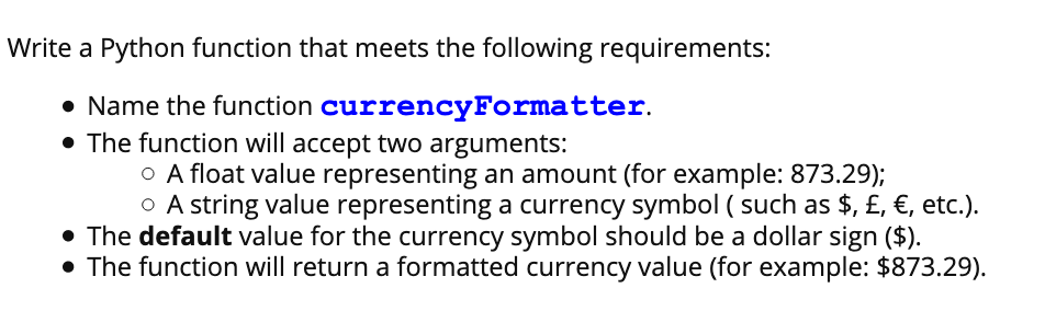 Solved Write a Python function that meets the following | Chegg.com