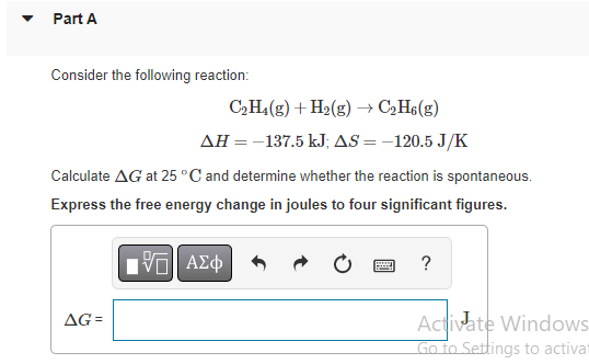 Solved Consider the following reaction C2H4 g H2 Chegg