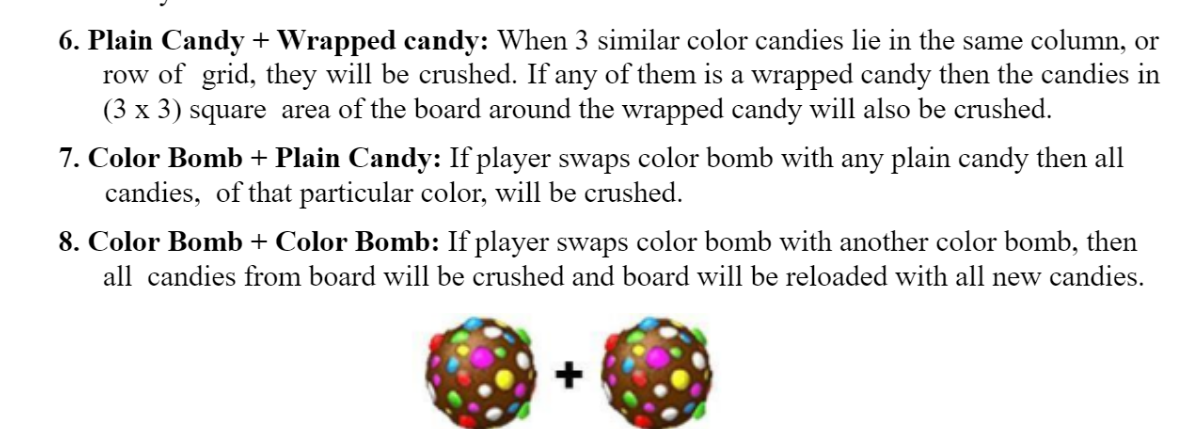 Solved write a single player candy crush code in C++. A 2D | Chegg.com