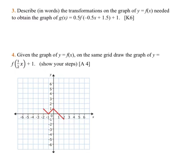 Solved 3. Describe (in Words) The Transformations On The 