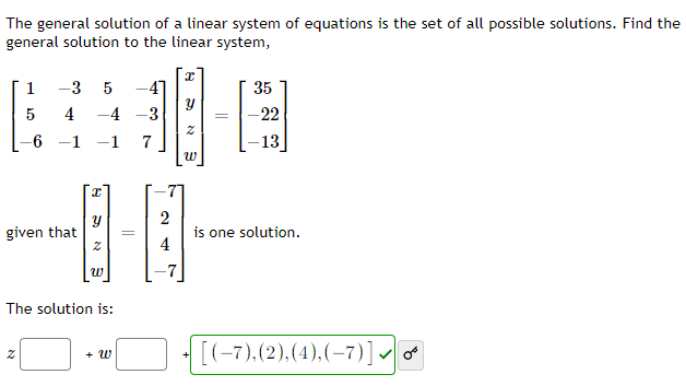 Solved The General Solution Of A Linear System Of Equations | Chegg.com