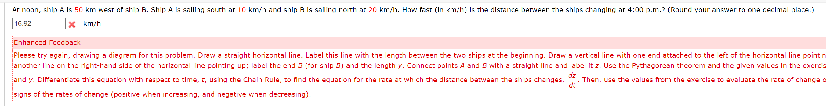 Solved Enhanced Feedback signs of the rates of change | Chegg.com
