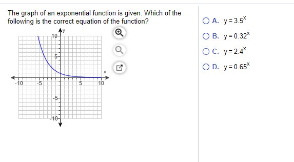 Solved The graph of an exponential function is given. Which | Chegg.com