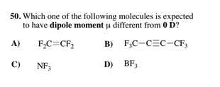 Solved 50 Which One Of The Following Molecules Is Expect Chegg Com