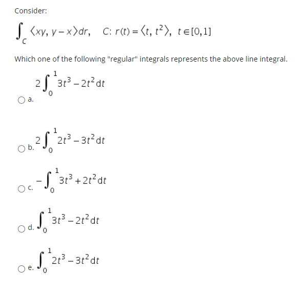 Solved Consider: dr, C: r(t) = | Chegg.com