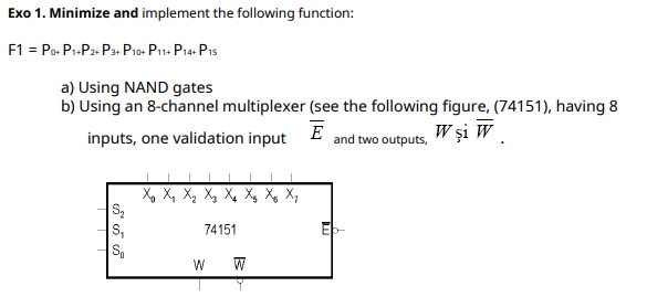 Solved Exo 1. Minimize and implement the following function: | Chegg.com