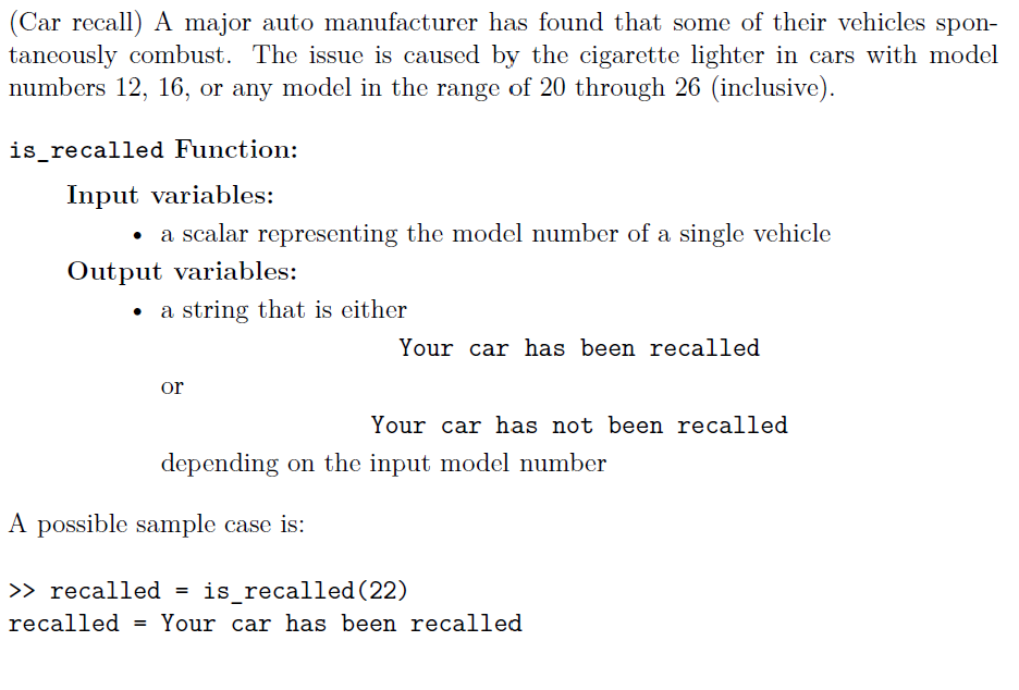 Solved (Car recall) A major auto manufacturer has found that | Chegg.com