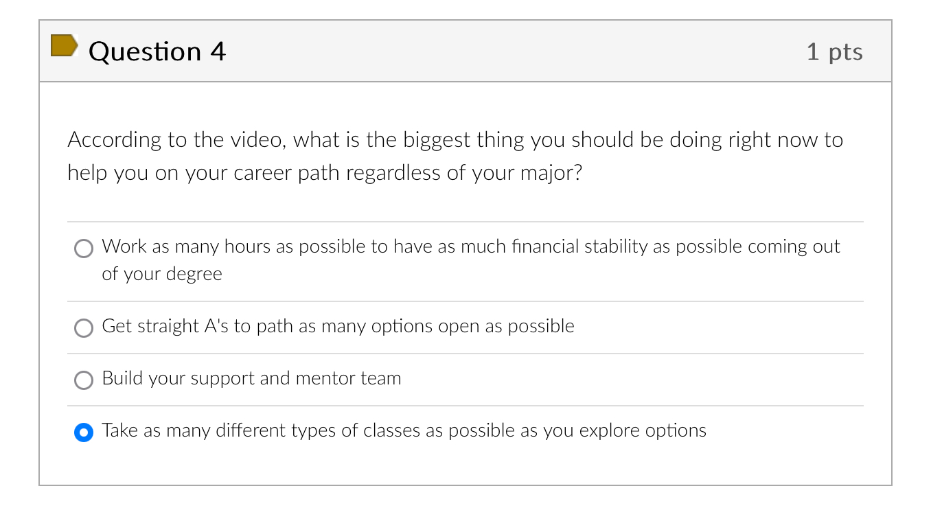 Solved According to the video what is the biggest thing you Chegg com